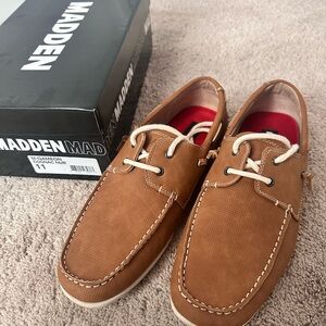 Steve Madden Brown Boat Shoes with Moccasin Stitching